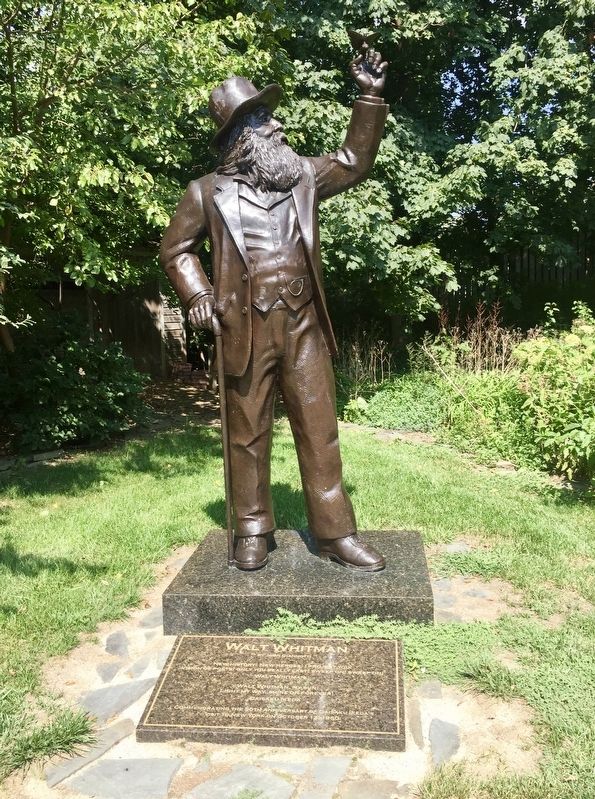 Statue of Walt Whitman by John Giannotti, located on the grounds of his birthplace image. Click for full size.