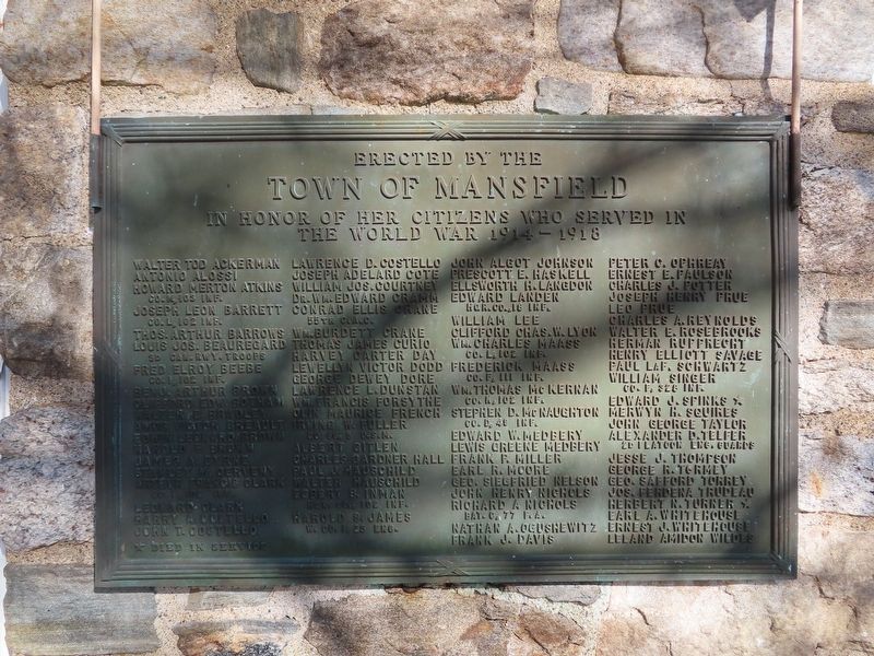 Mansfield World War I Monument. Click for full size. Mansfield World War I Monument image. Click for full size.
