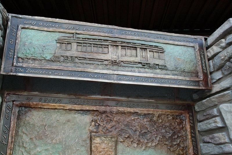 Engine 1673 Marker - Doodlebug bronze relief panel image. Click for full size.