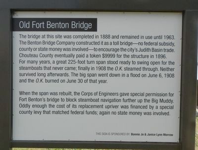 Old Fort Benton Bridge Marker image. Click for full size.