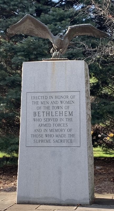 Town of Bethlehem Veterans Memorial. Click for full size. Town of Bethlehem Veterans Memorial image. Click for full size.