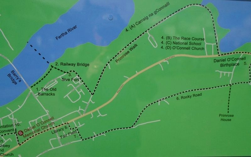 Daniel O'Connell Heritage Trail Map image. Click for full size.