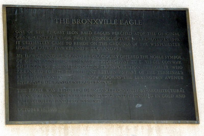 The Bronxville Eagle Marker image. Click for full size.