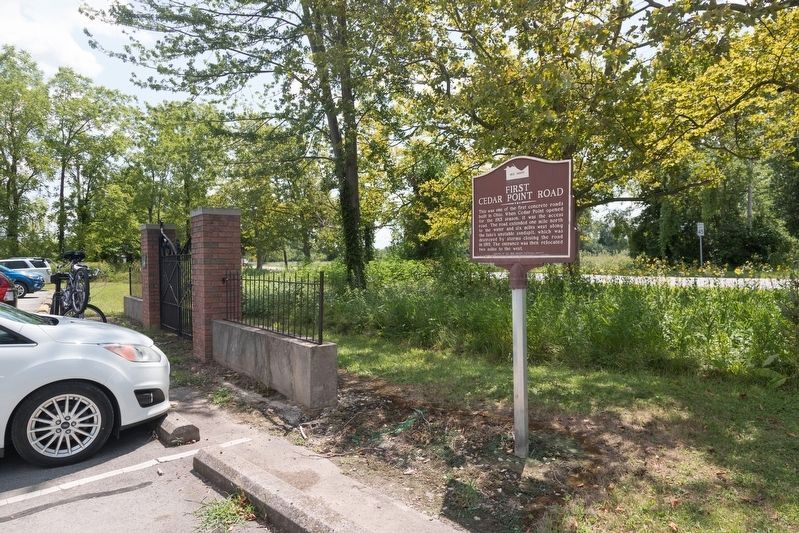 First Cedar Point Road Marker. Click for full size. First Cedar Point Road Marker image. Click for full size.