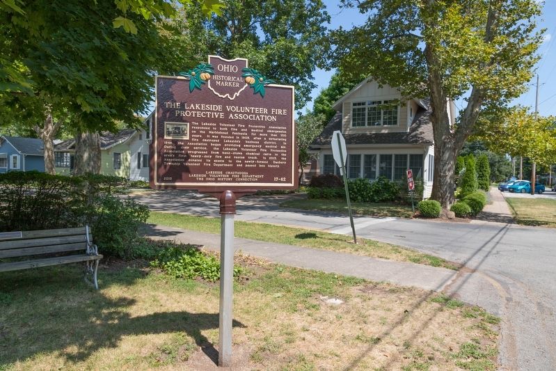 The Fire of October 20, 1929 / The Lakeside Volunteer Fire Protective Association Marker. Click for full size. The Fire of October 20, 1929 / The Lakeside Volunteer Fire Protective Association Marker image. Click for full size.