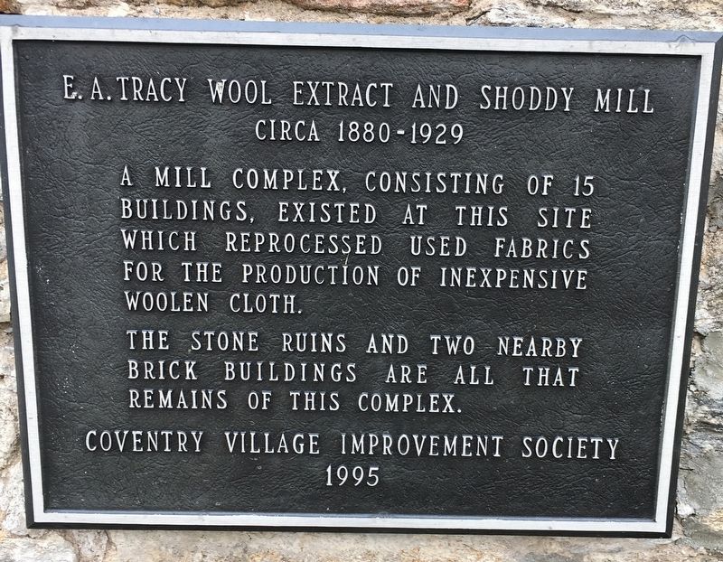 E.A. Tracy Wool Extract and Shoddy Mill Marker image. Click for full size.