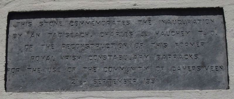 The Barracks Heritage Centre Reconstruction Stone. Click for full size. The Barracks Heritage Centre Reconstruction Stone image. Click for full size.