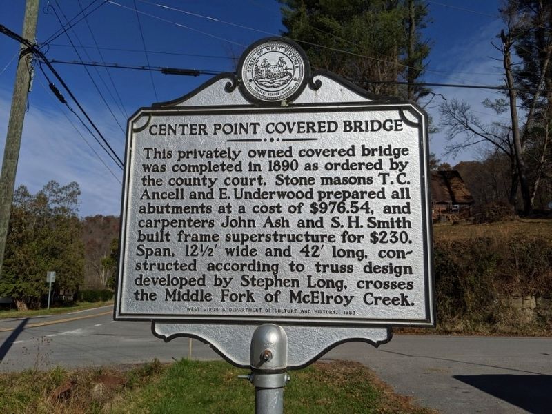 Center Point Covered Bridge Marker image. Click for full size.