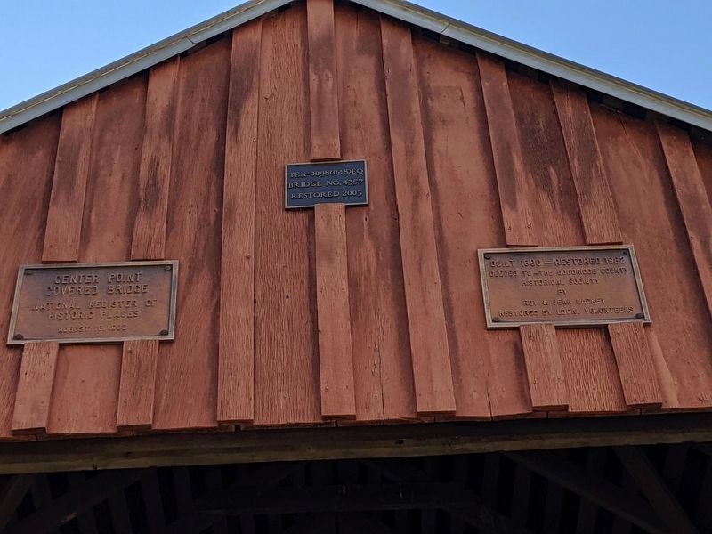 Center Point Covered Bridge Plaques image. Click for full size.