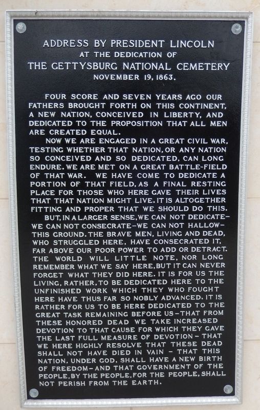Gettysburg Address Marker. Click for full size. Gettysburg Address Marker image. Click for full size.