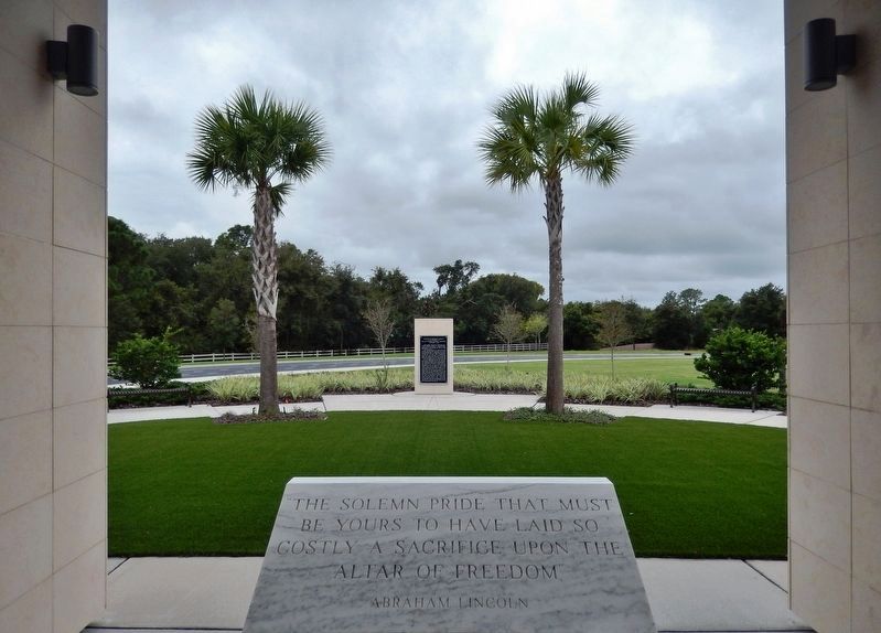 Solemn Sacrifice Monument<br>(<i>located at west end of administration building</i>). Click for full size. Solemn Sacrifice Monument<br>(<i>located at west end of administration building</i>) image. Click for full size.