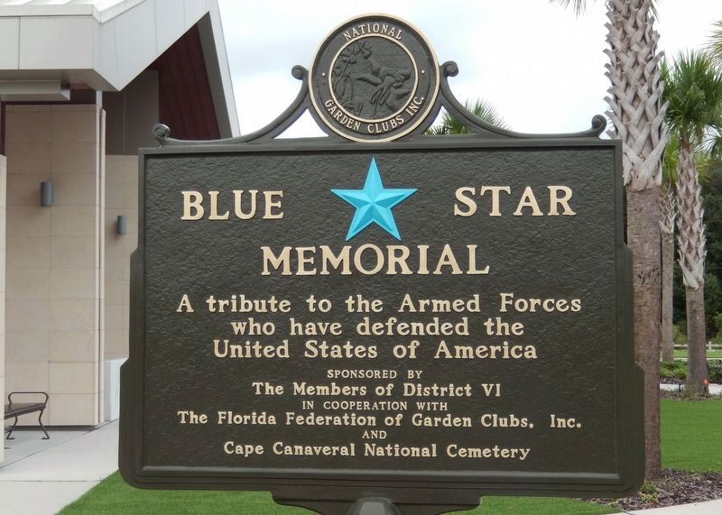 Blue Star Memorial Marker<br>(<i>located near the Gettysburg Address Marker</i>) image. Click for full size.