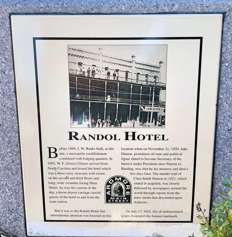 Randol Hotel Marker image. Click for full size.