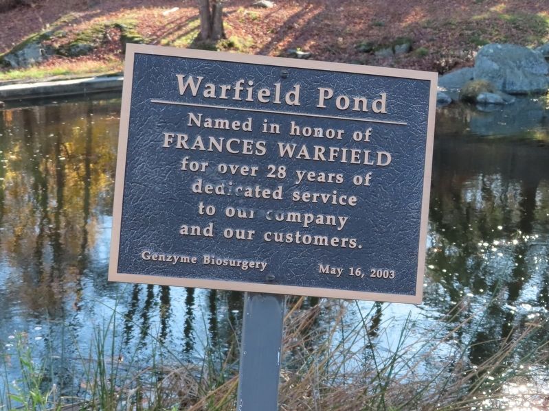 Warfield Pond Marker image. Click for full size.