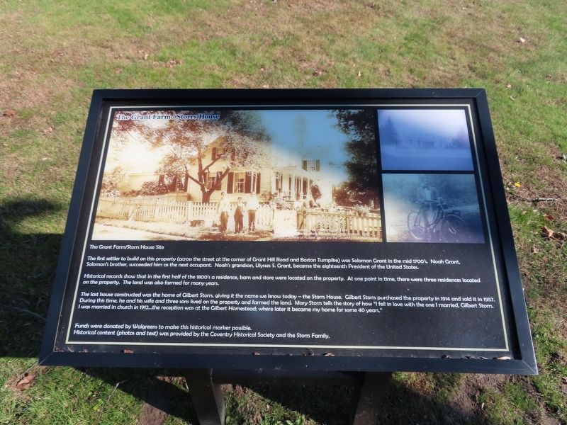 The Grant Farm / Storrs House Marker. Click for full size. The Grant Farm / Storrs House Marker image. Click for full size.