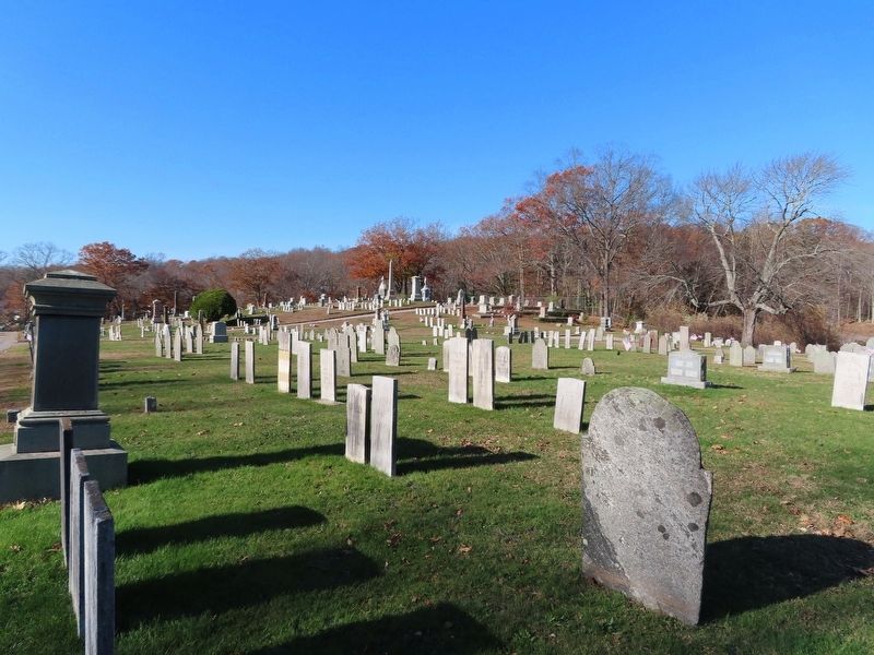 Gravestones in Nathan Hale Cemetery image. Click for full size.