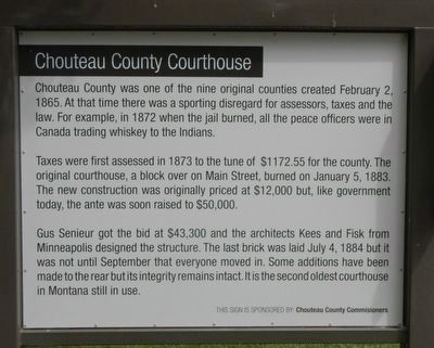 Chouteau County Courthouse Marker image. Click for full size.