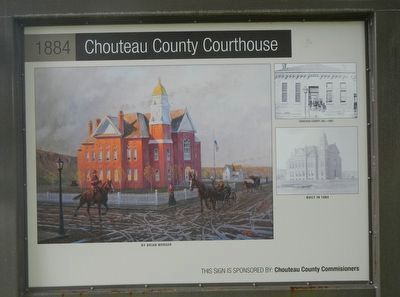 1884 Chouteau County Courthouse Marker, inverse image. Click for full size.