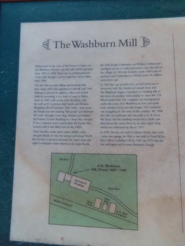 The Washburn Mill Marker image. Click for full size.