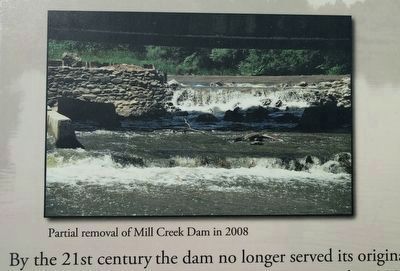 History of Mill Creek Dam Marker - left image image. Click for full size.