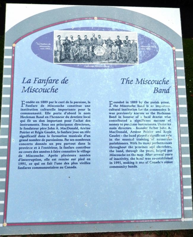 La Fanfare de Miscouche /<br>The Miscouche Band Marker image. Click for full size.