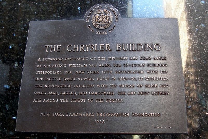 The Chrysler Building Marker image. Click for full size.