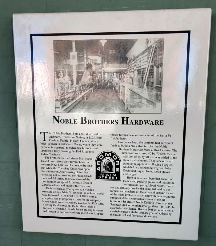 Noble Brothers Hardware Marker. Click for full size. Noble Brothers Hardware Marker image. Click for full size.