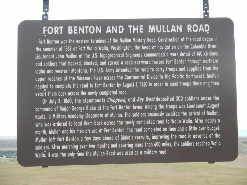 Fort Benton and the Mullan Road Marker image. Click for full size.