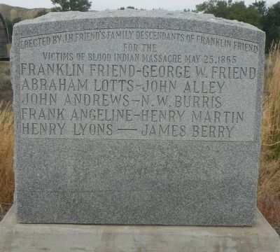 Victims of Blood Indian Massacre Marker image. Click for full size.