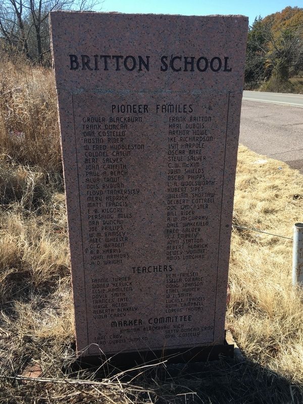 Britton School Marker image. Click for full size.