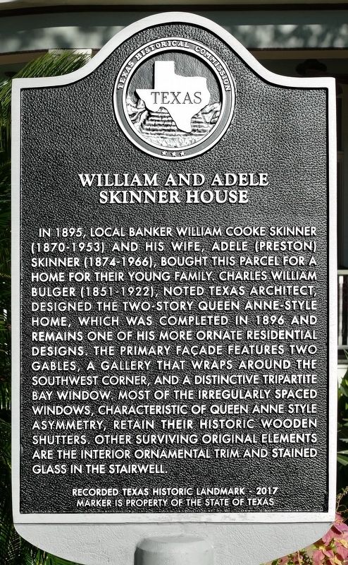 William and Adele Skinner House Marker image. Click for full size.