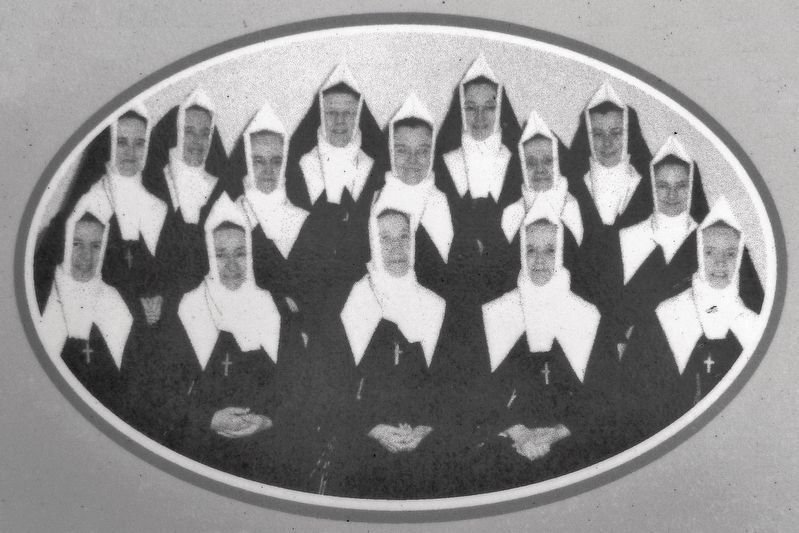 Marker detail: The Acadian Sisters of the Miscouche Convent In 1964 image. Click for full size.