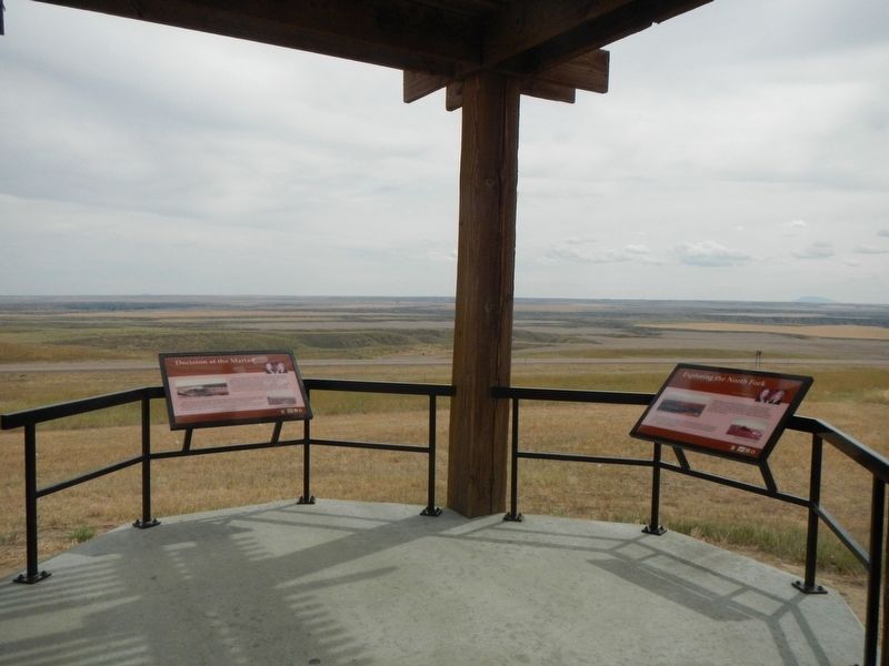 Decision at the Marias Marker, on left image. Click for full size.
