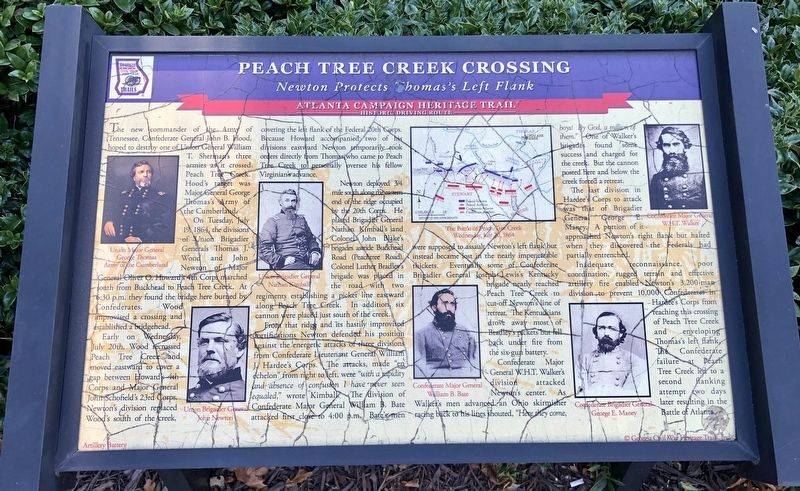 Peach Tree Creek Crossing Marker image. Click for full size.