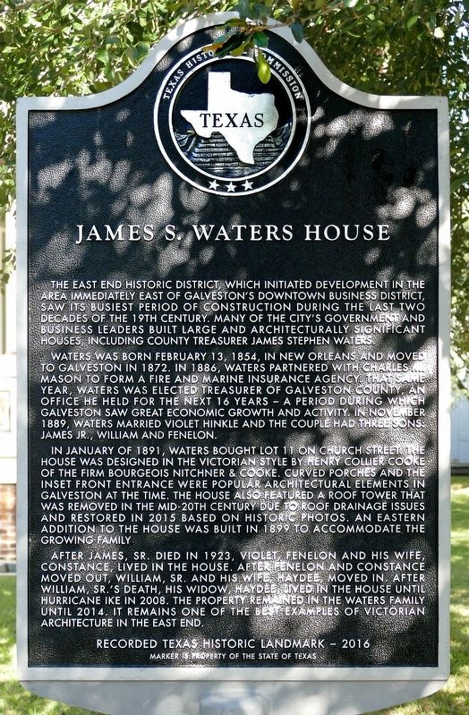 James S. Waters House Marker image. Click for full size.