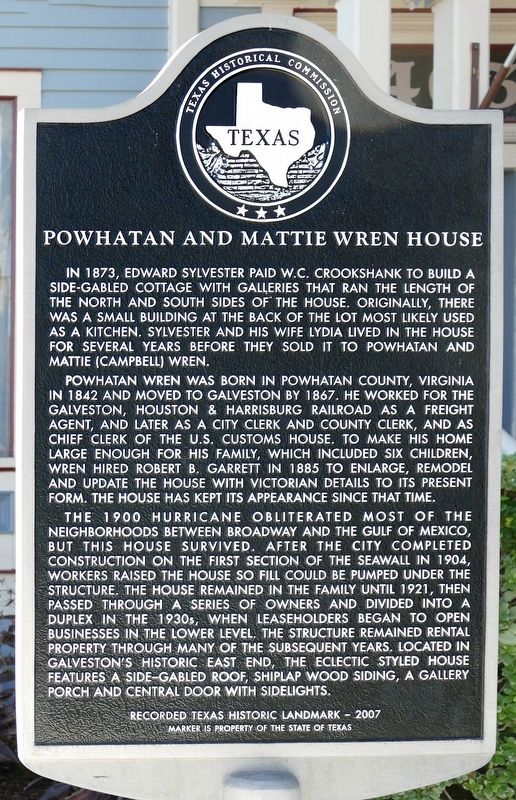 Powhatan and Mattie Wren House Marker image. Click for full size.
