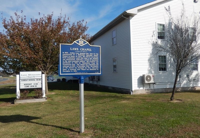 Laws Chapel Marker image. Click for full size.
