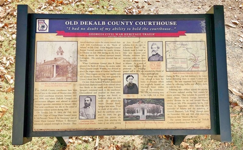 Old Dekalb County Courthouse Marker image. Click for full size.
