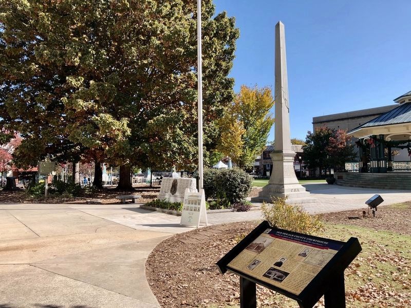 View of marker towards 1908 Civil War monument. image. Click for full size.
