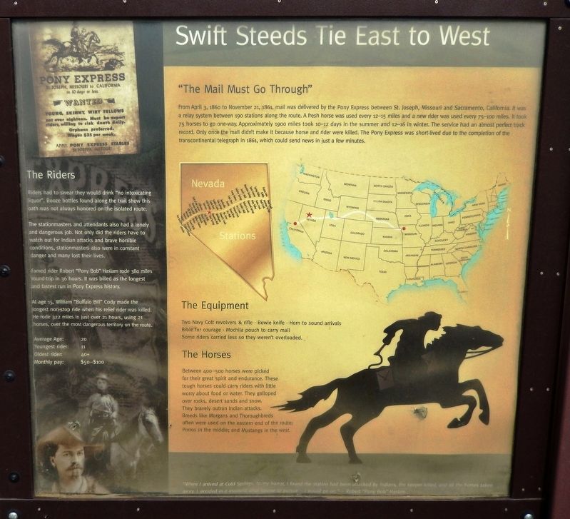 Swift Steeds Tie East to West Marker image. Click for full size.