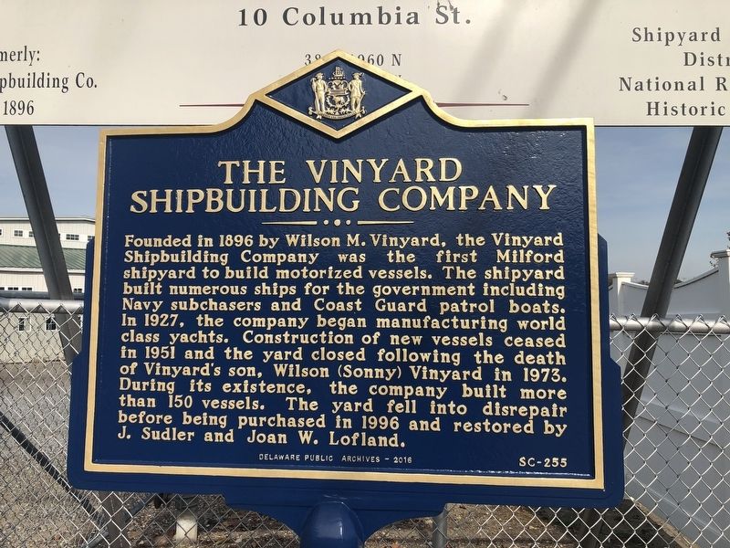 The Vinyard Shipbuilding Company Marker image. Click for full size.