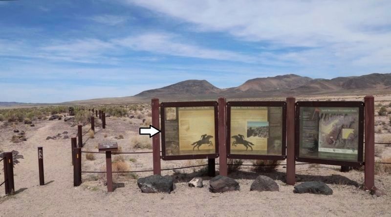 Swift Steeds Tie East to West Marker<br>(<i>wide view  leftmost panel at trailhead kiosk</i>) image. Click for full size.