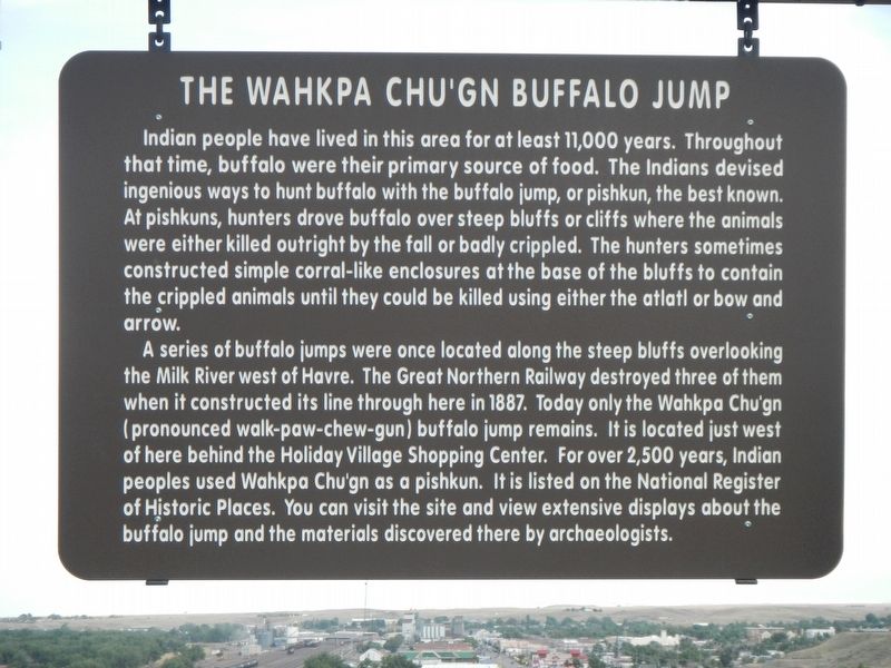 The Wahkpa Chu'gn Buffalo Jump Marker image. Click for full size.