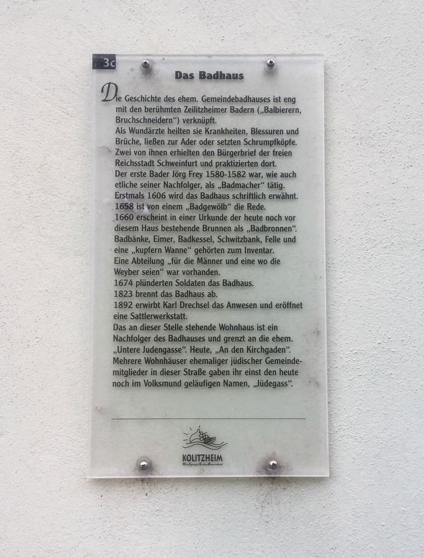 Das Badhaus / The Bathhouse Marker image. Click for full size.