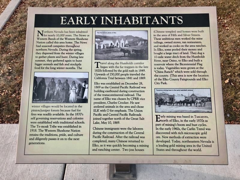 Early Inhabitants Marker image. Click for full size.