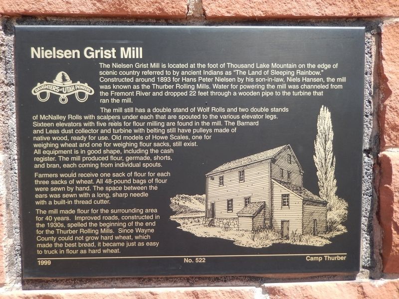 Nielsen Grist Mill Marker image. Click for full size.