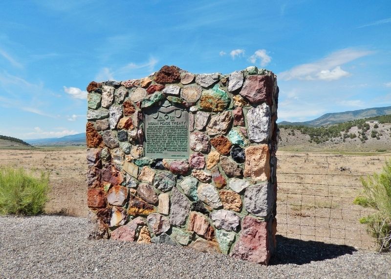Indian Peace Treaty Marker (<i>wide view</i>) image. Click for full size.
