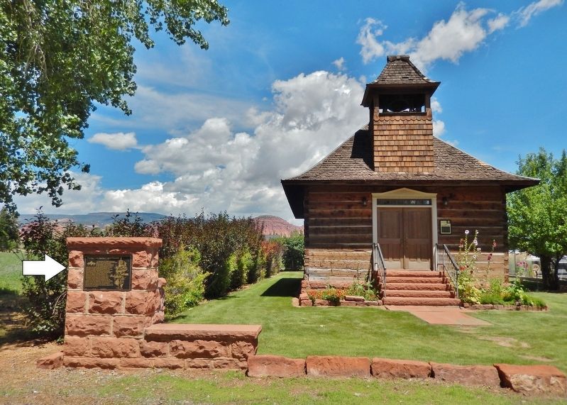 Torrey Log School and Church Marker (<i>wide view</i>). Click for full size. Torrey Log School and Church Marker (<i>wide view</i>) image. Click for full size.