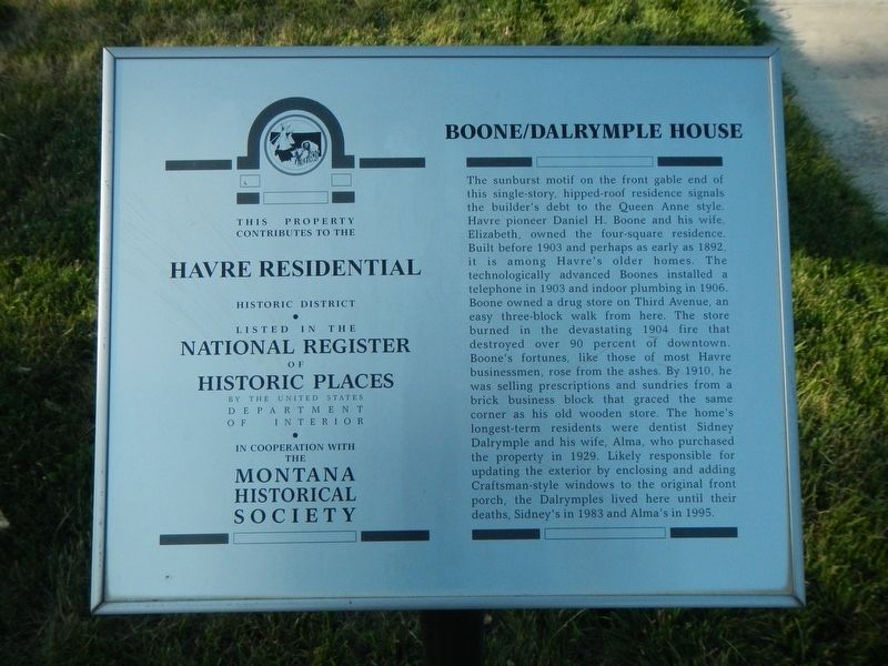 Boone/Dalrymple House Marker image. Click for full size.