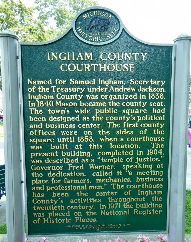 Ingham County Courthouse Marker image. Click for full size.